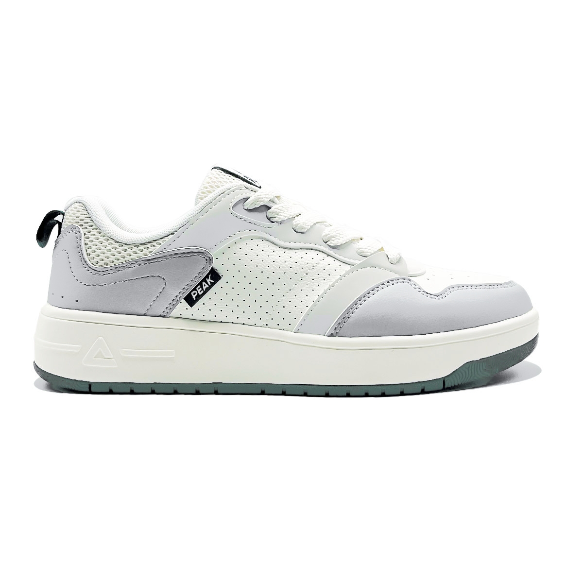 EXT262471B-X131-1 Peak Taichi Classic Flat Shoes White/Grey/Green – Image 1