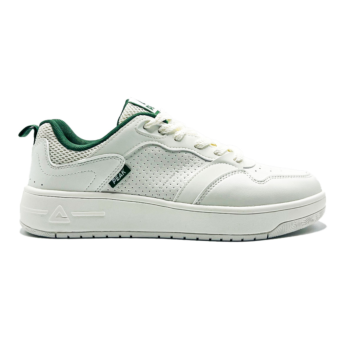 EXT262471B-Z470-1 Peak Taichi Classic Flat Shoes White/Green – Image 1